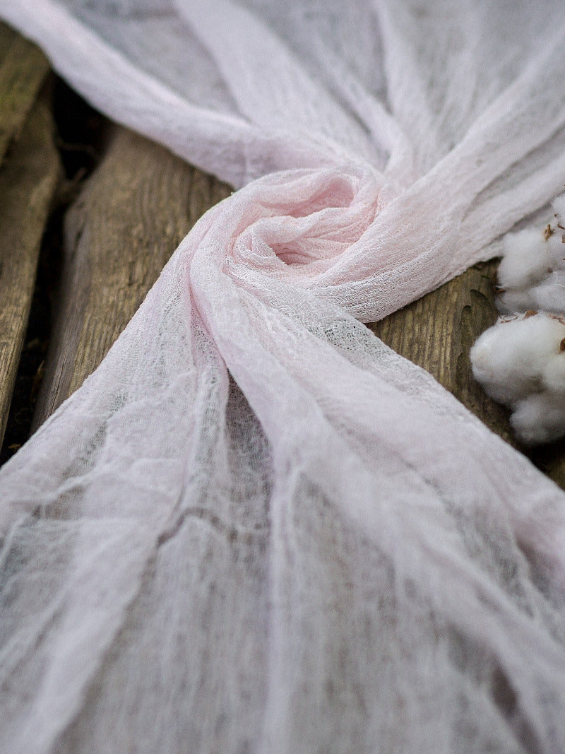 Rose Quartz Cheesecloth Table Runner