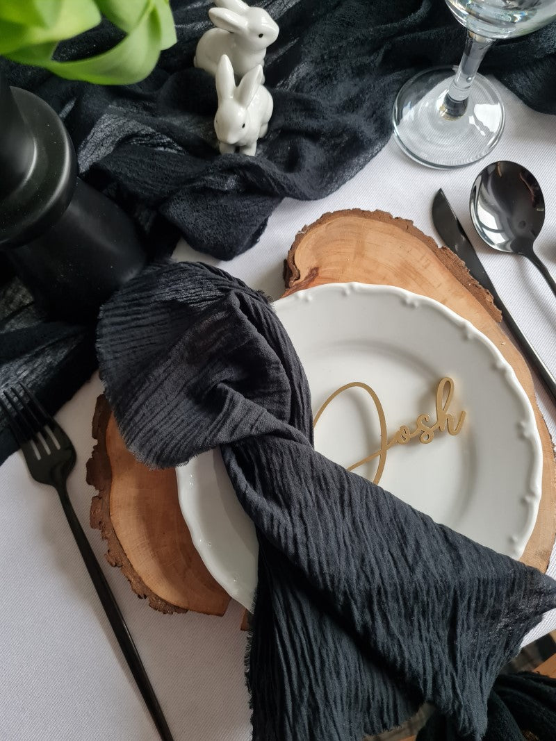 Black Cheesecloth Table Runner