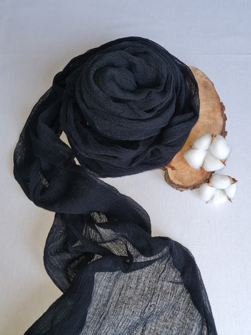 Black Cheesecloth Table Runner