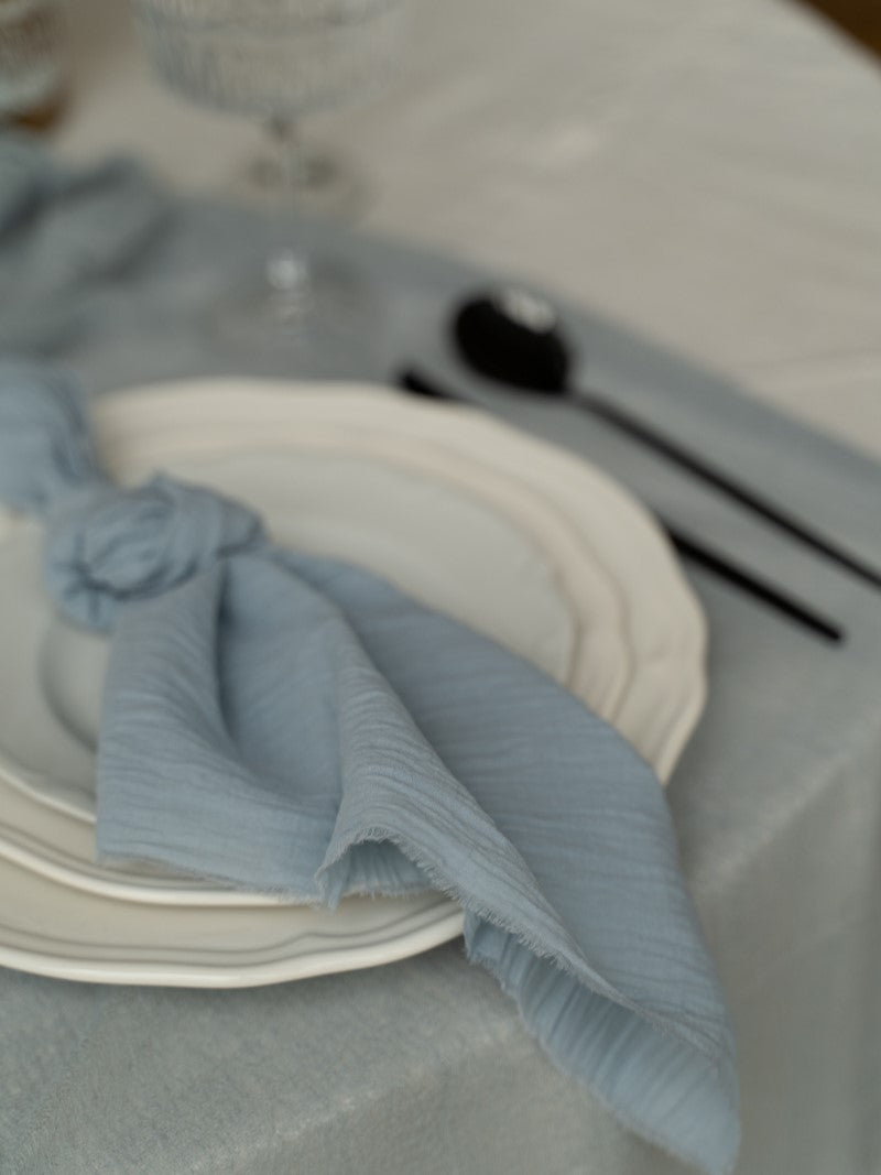 Dusty Blue Cheesecloth Wedding and Party Napkins