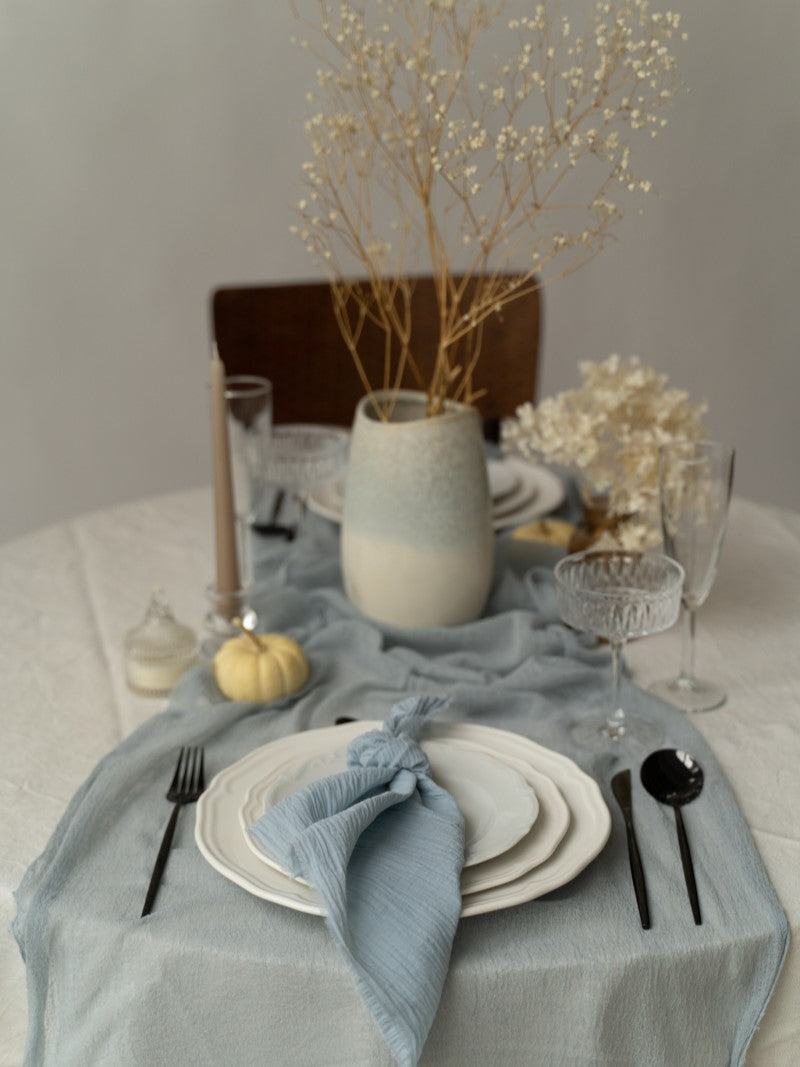 Dusty Blue Cheesecloth Wedding and Party Napkins
