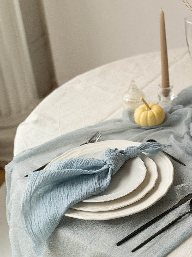 Dusty Blue Cheesecloth Wedding and Party Napkins