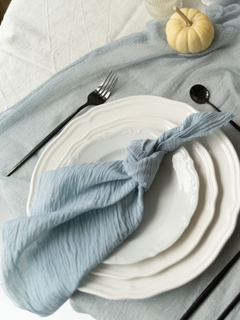 Dusty Blue Cheesecloth Wedding and Party Napkins