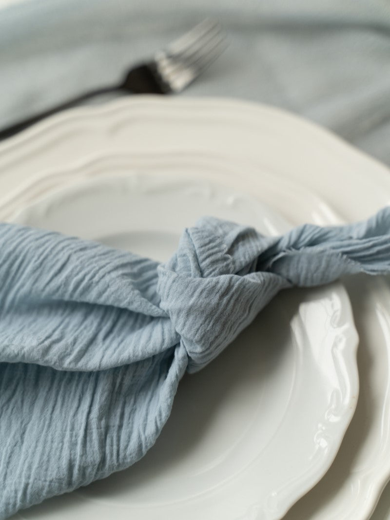 Dusty Blue Cheesecloth Wedding and Party Napkins