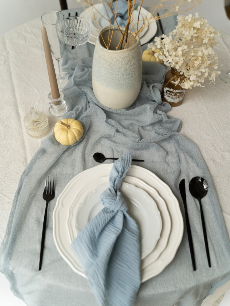 Dusty Blue Cheesecloth Wedding and Party Napkins