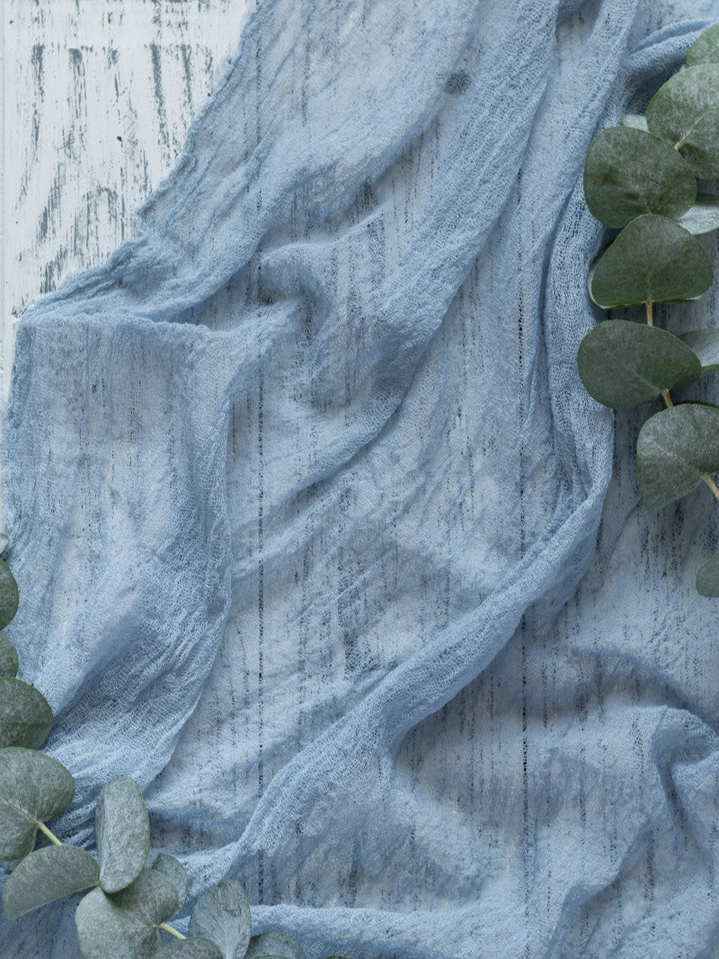 Dusty Blue Cheesecloth Table Runner