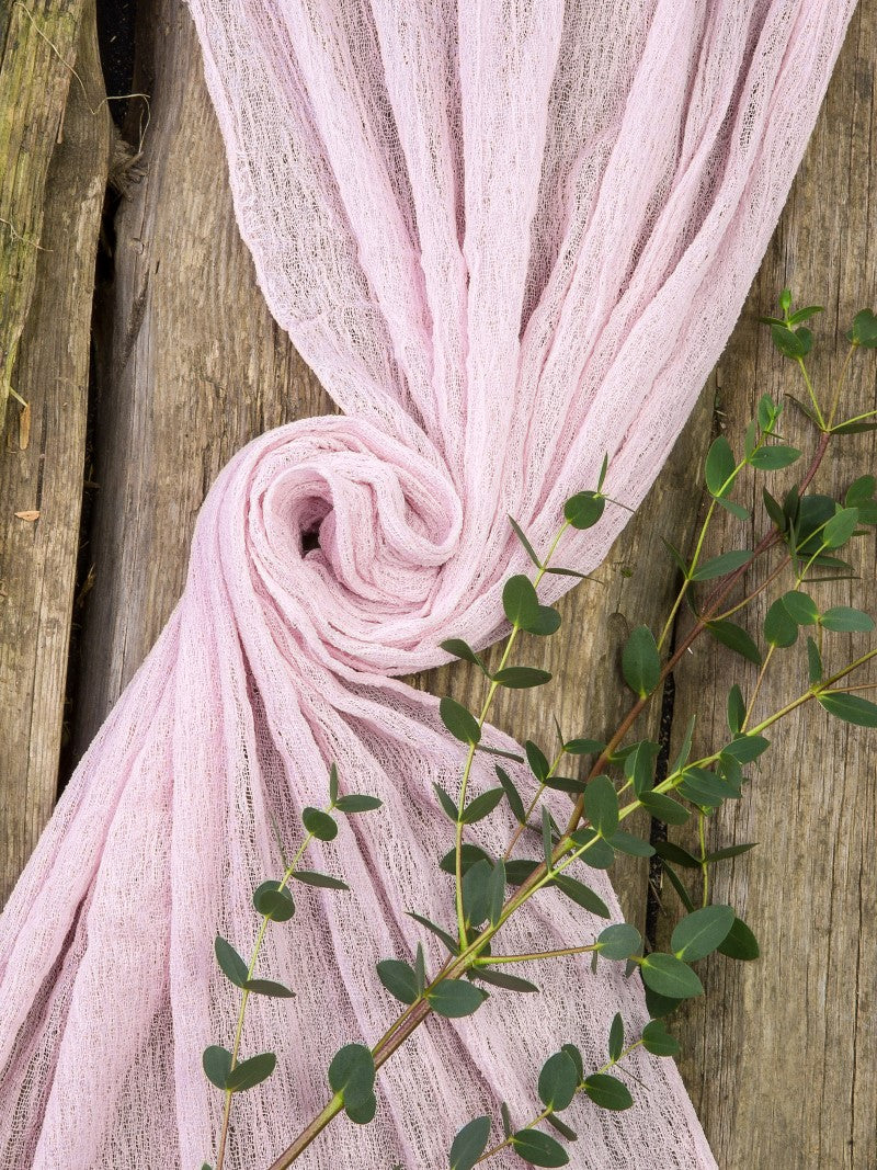 Dusty Rose Cheesecloth Table Runner