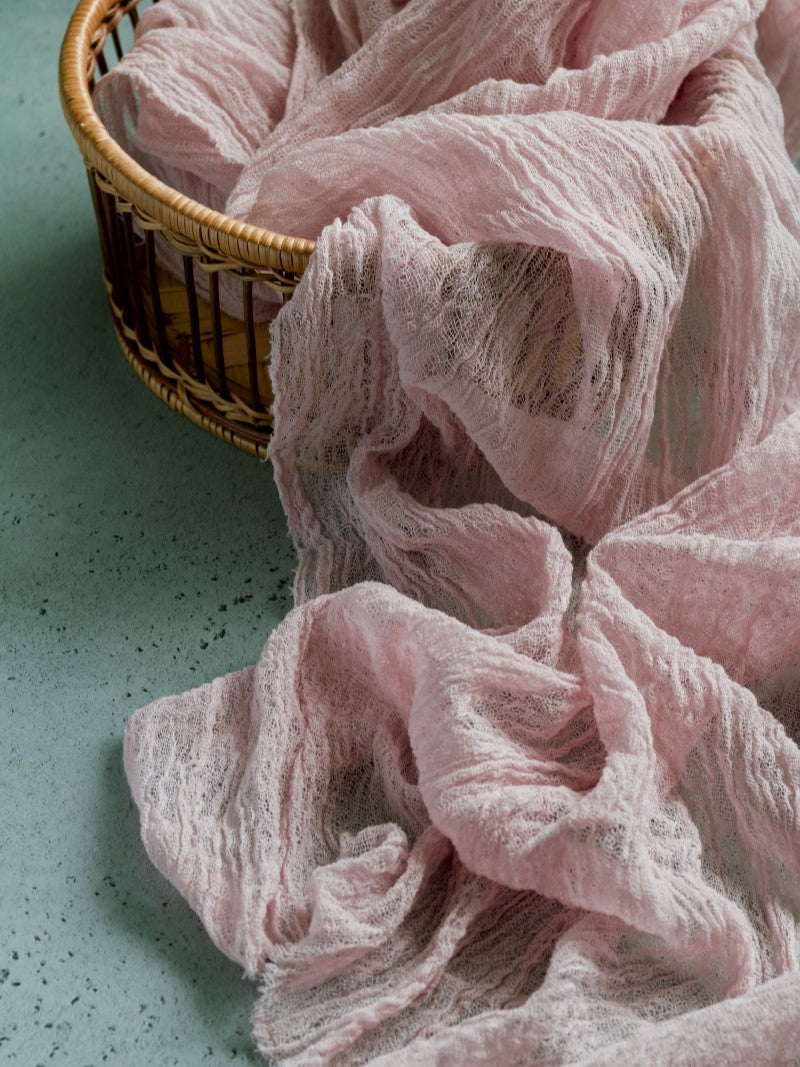 Dusty Rose Cheesecloth Table Runner