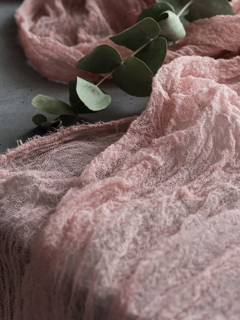 Dusty Rose Cheesecloth Table Runner