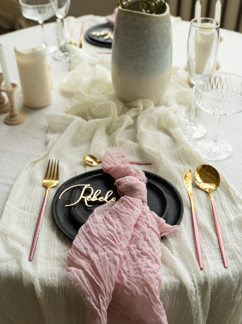 Dusty Rose Cheesecloth Wedding and Party Napkins