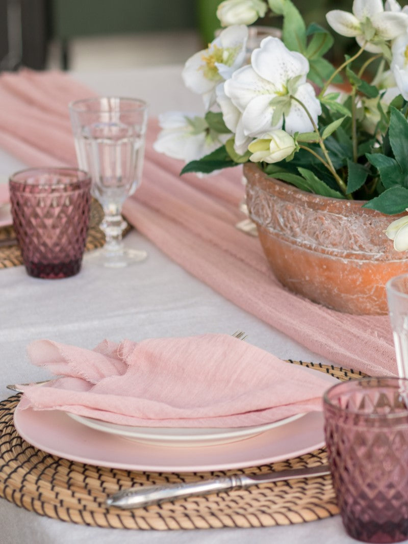 Dusty Rose Cheesecloth Wedding and Party Napkins