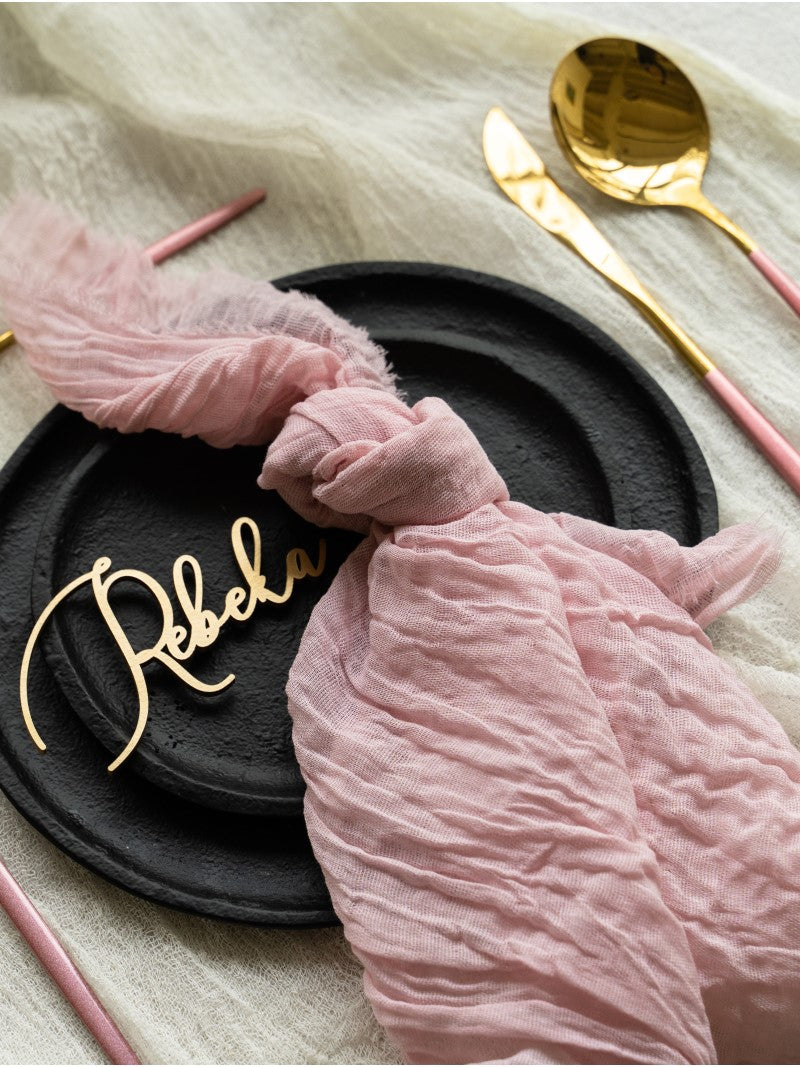 Dusty Rose Cheesecloth Wedding and Party Napkins