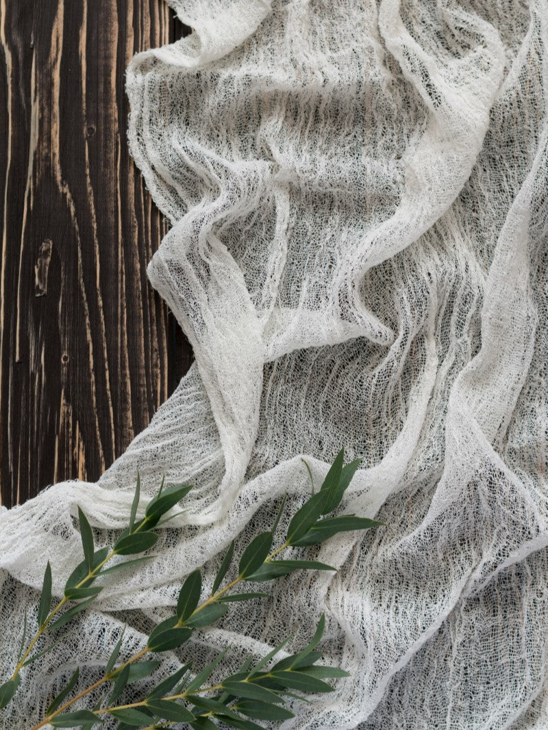 Ivory Cheesecloth Table Runner