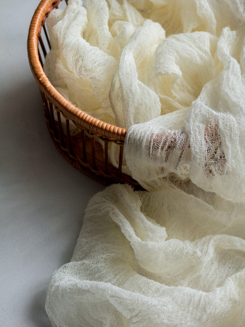 Ivory Cheesecloth Table Runner