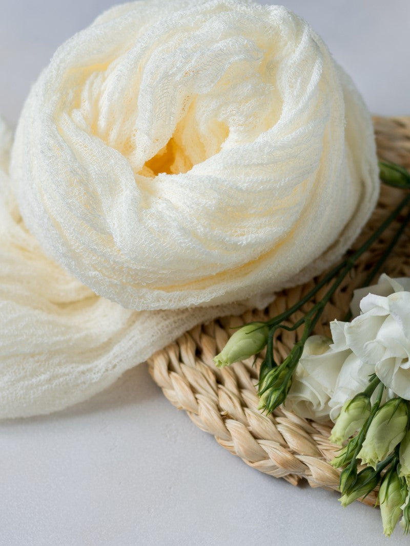 Ivory Cheesecloth Table Runner