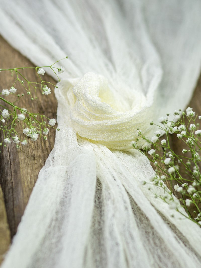 Ivory Cheesecloth Table Runner