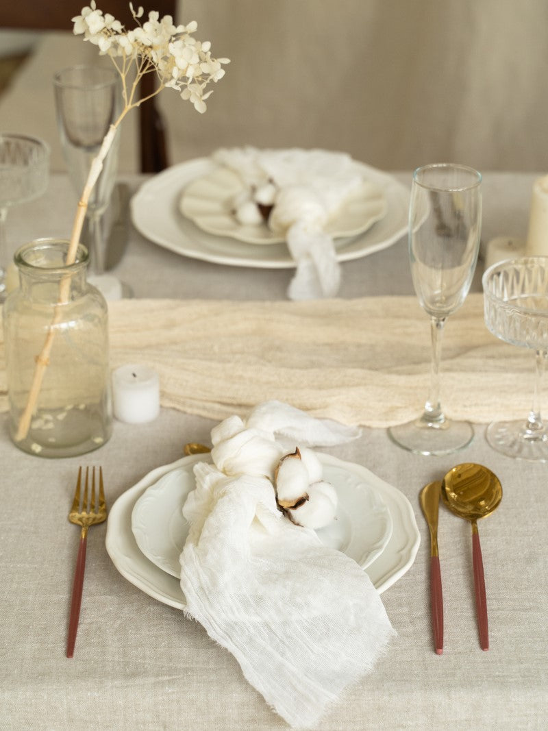 Ivory Cheesecloth Wedding and Party Napkins
