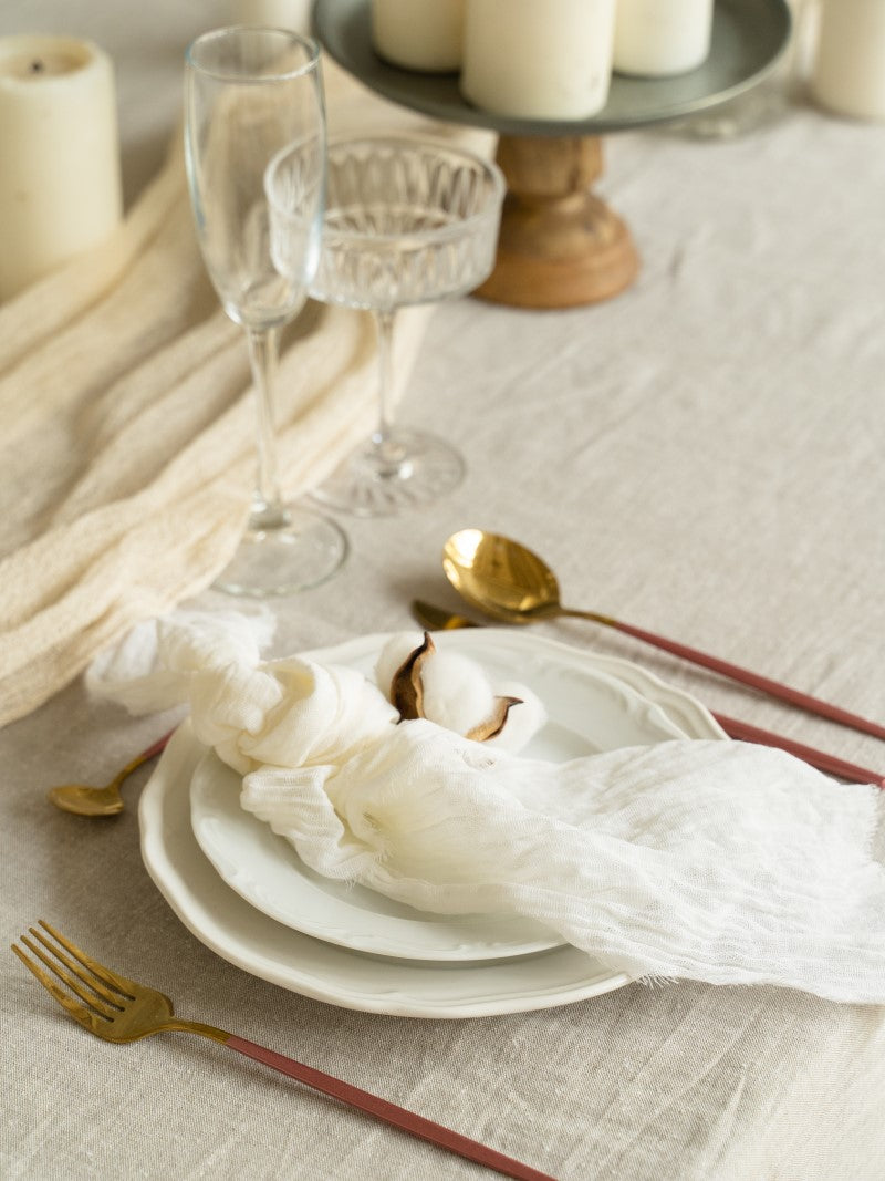 Ivory Cheesecloth Wedding and Party Napkins