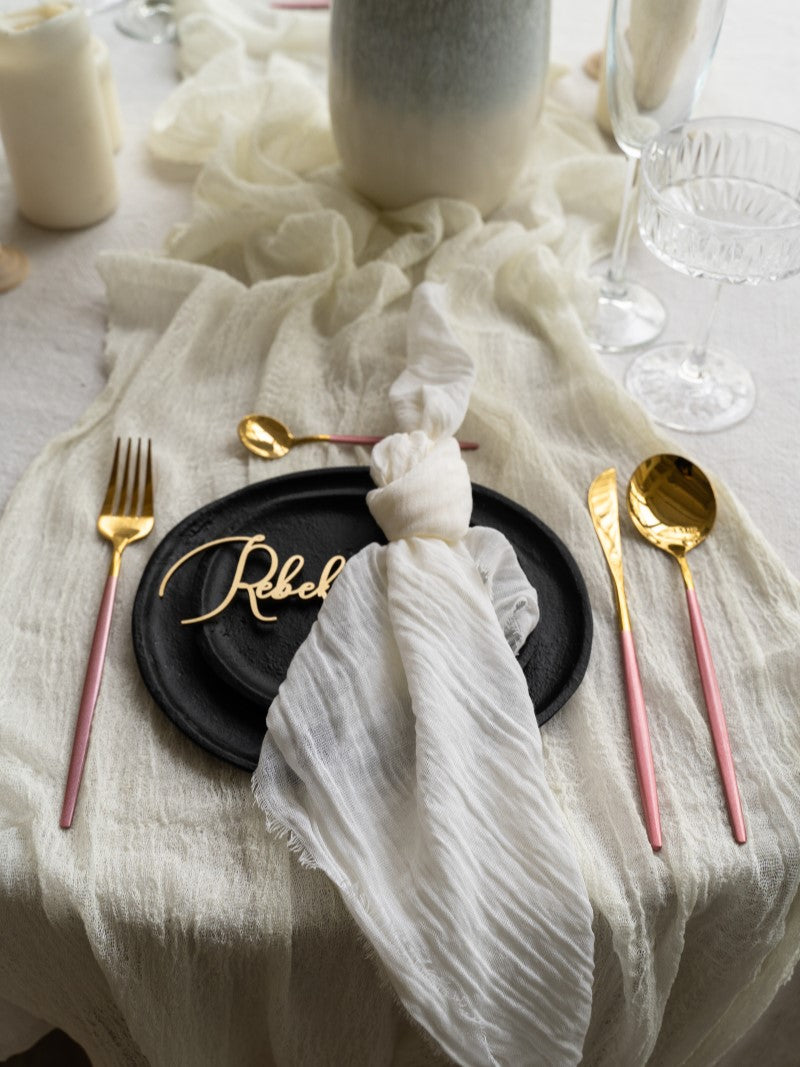 Ivory Cheesecloth Wedding and Party Napkins