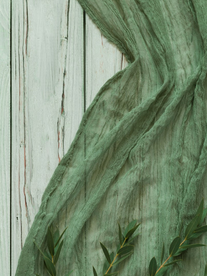 Khaki Cheesecloth Table Runner