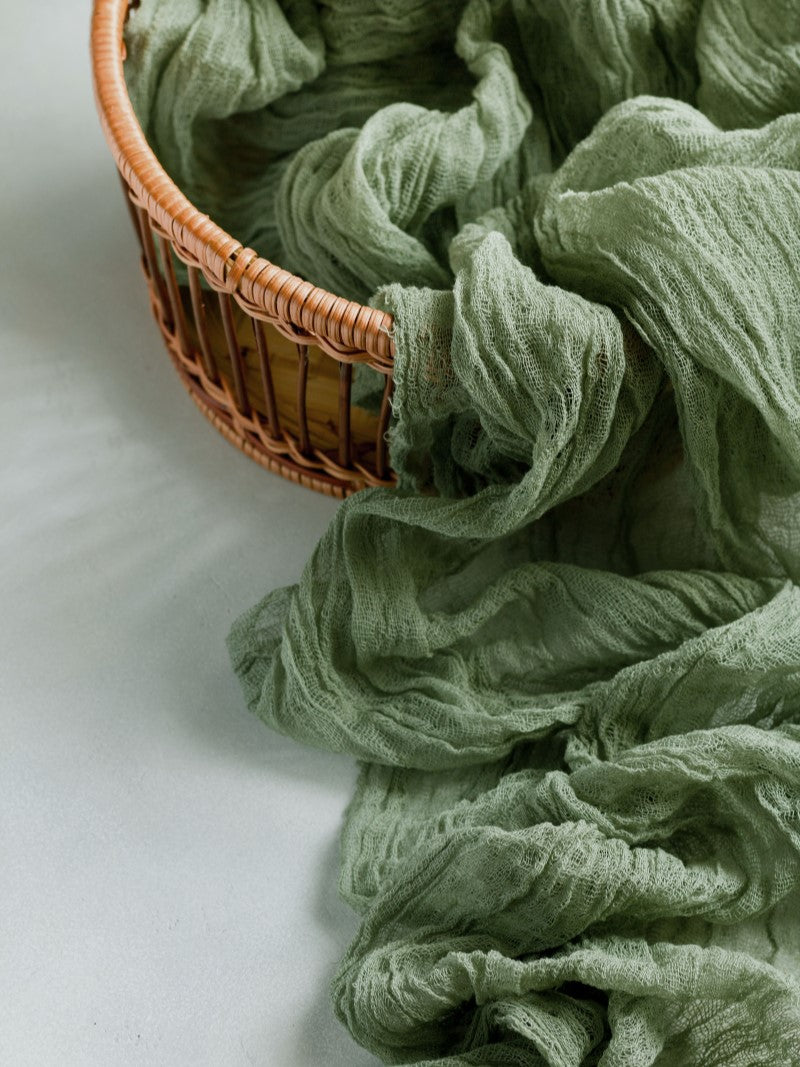 Khaki Cheesecloth Table Runner