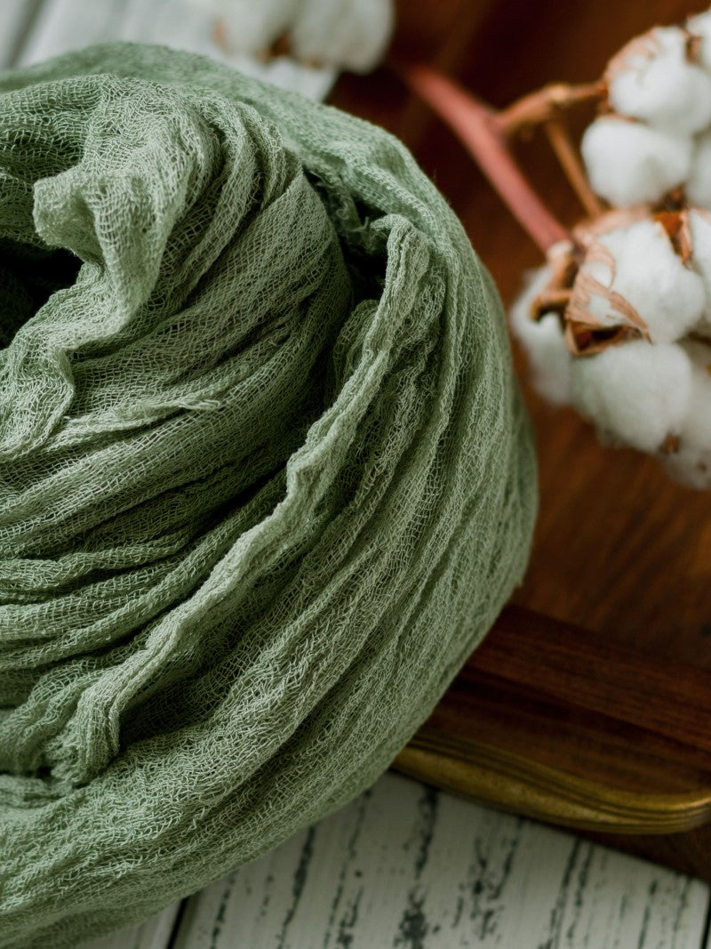 Khaki Cheesecloth Table Runner
