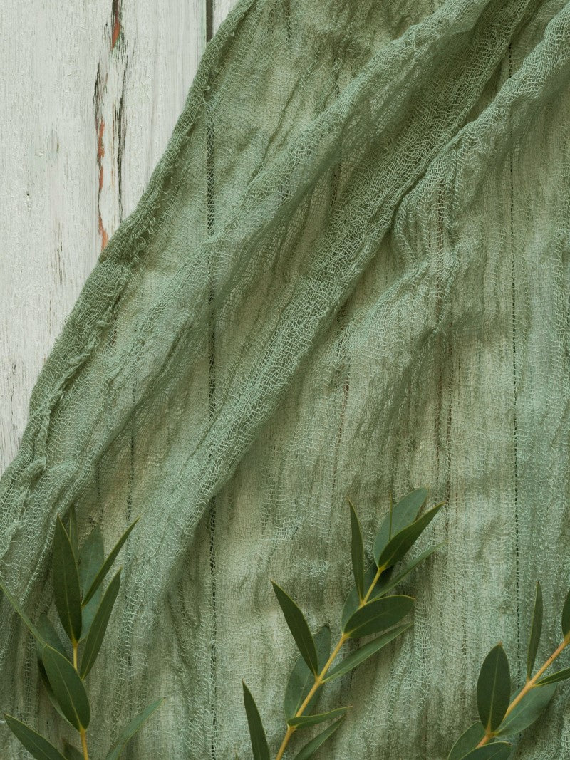 Khaki Cheesecloth Table Runner