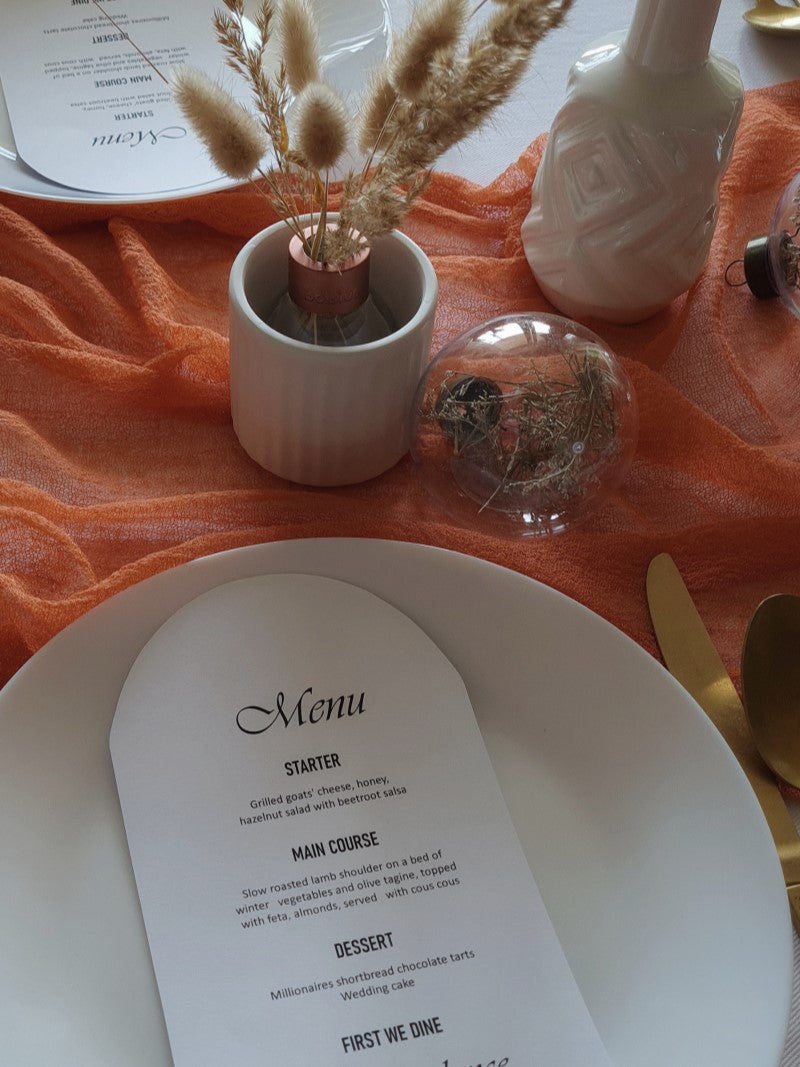 Light Terracotta Cheesecloth Table Runner