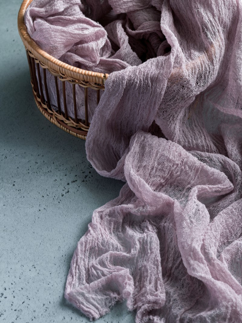 Mauve Cheesecloth Table Runner, Wedding and Party Table Decor