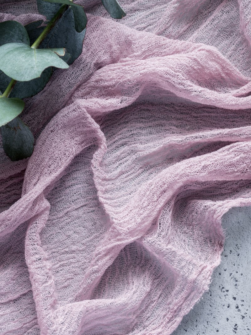 Mauve Cheesecloth Table Runner, Wedding and Party Table Decor
