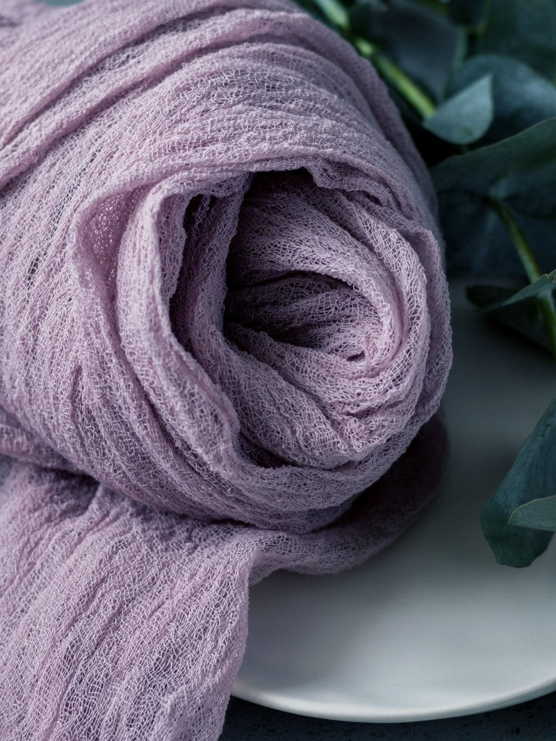 Mauve Cheesecloth Table Runner, Wedding and Party Table Decor