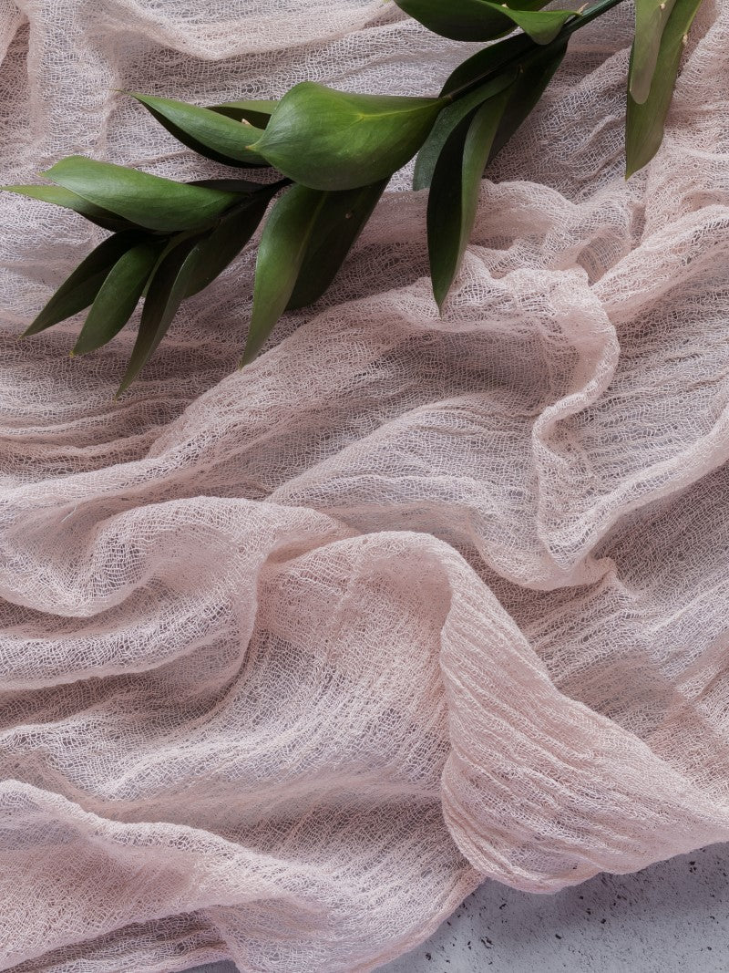 Pink Nude Cheesecloth Table Runner