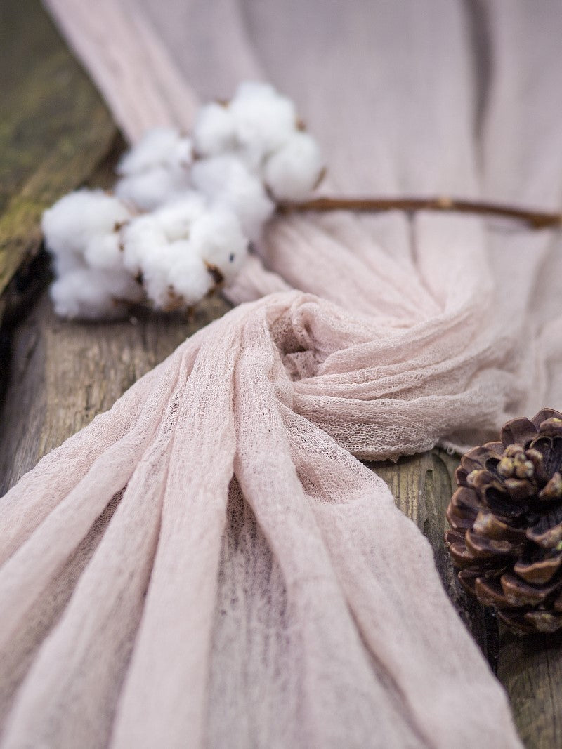 Pink Nude Cheesecloth Table Runner