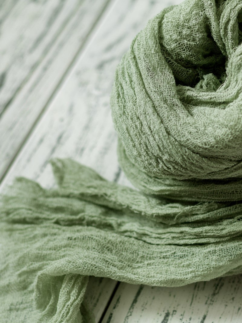 Olive Cheesecloth Table Runner