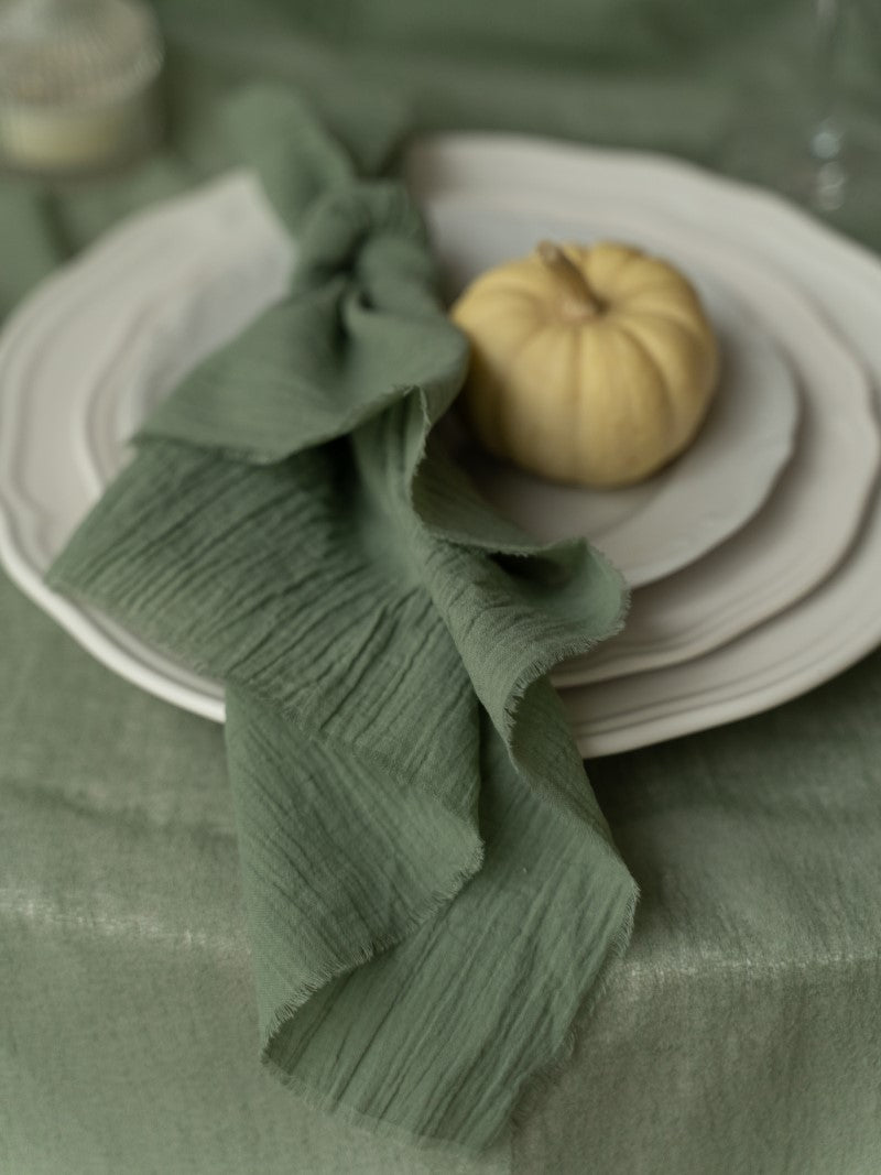 Olive Cheesecloth Wedding and Party Napkins