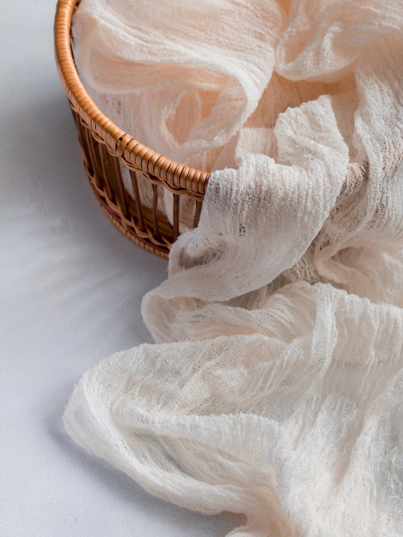 Pale Peach Cheesecloth Table Runner