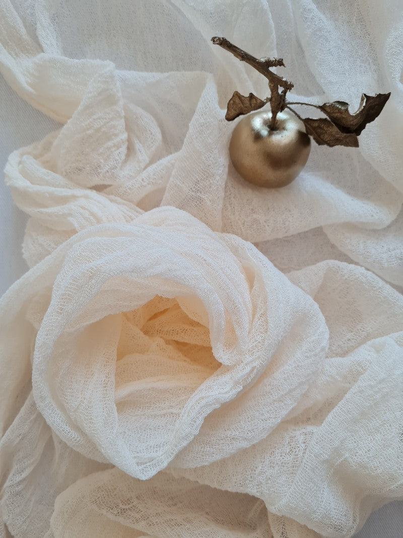 Pale Peach Cheesecloth Table Runner