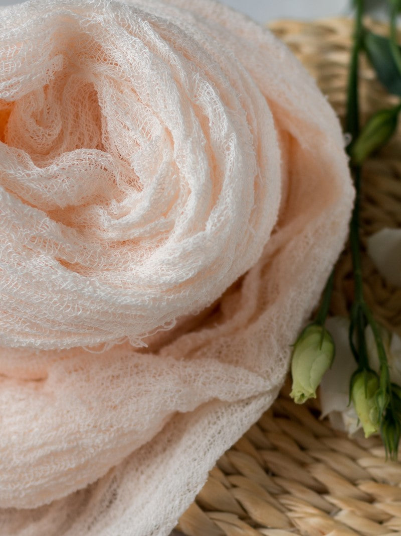 Pale Peach Cheesecloth Table Runner