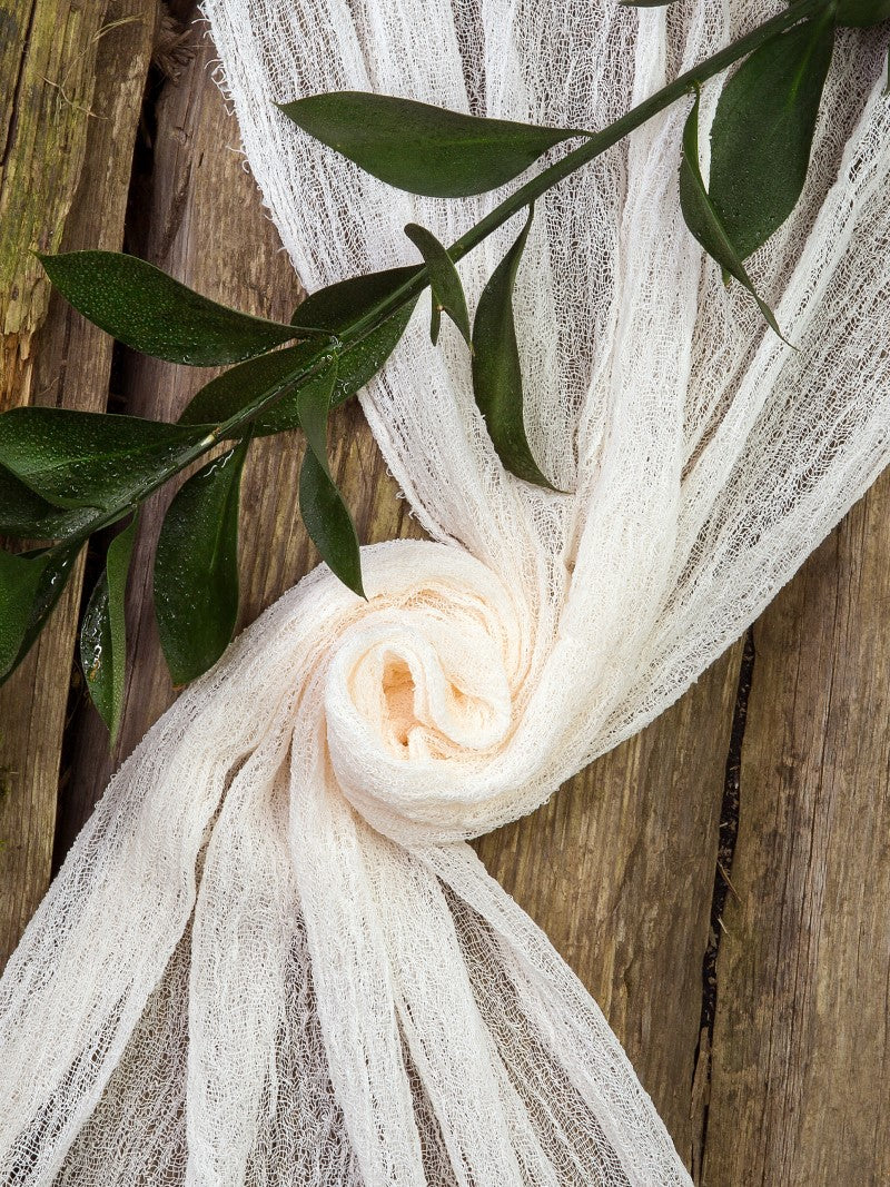 Pale Peach Cheesecloth Table Runner