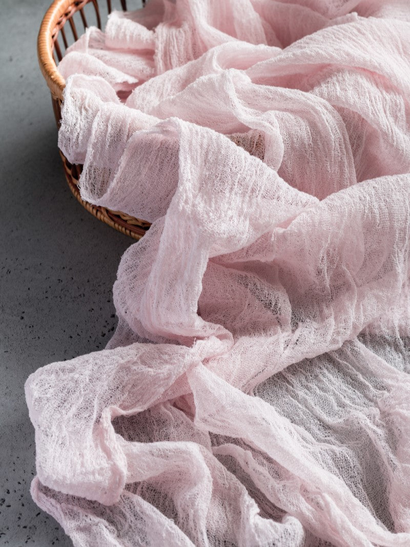 Pink Cheesecloth Table Runner