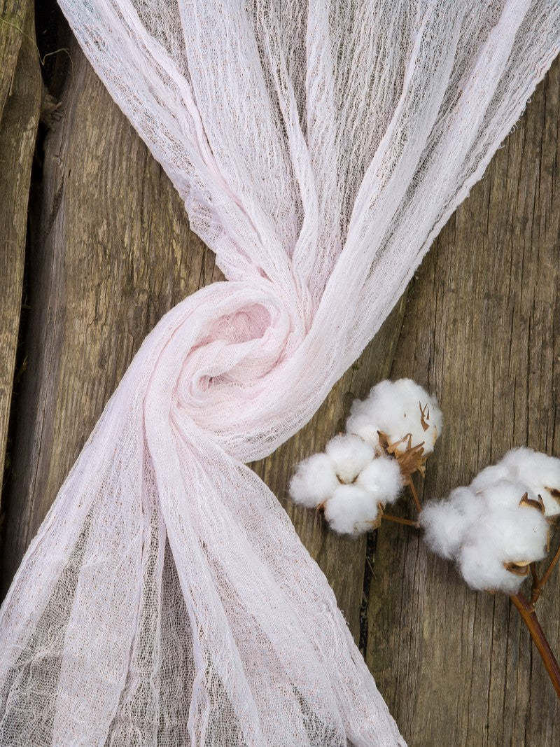 Pink Cheesecloth Table Runner