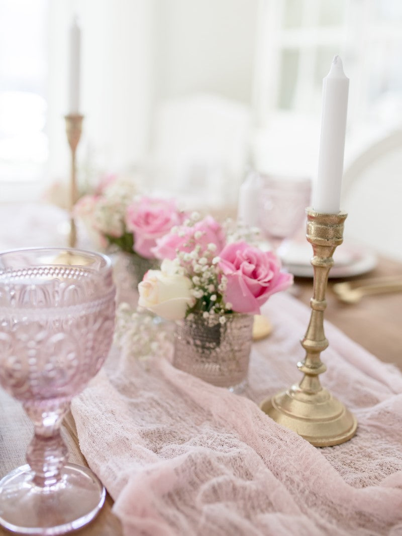 Pink Cheesecloth Table Runner