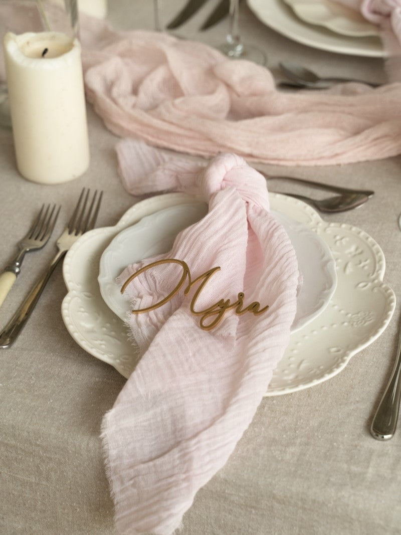 Pink Cheesecloth Wedding and Party Napkins