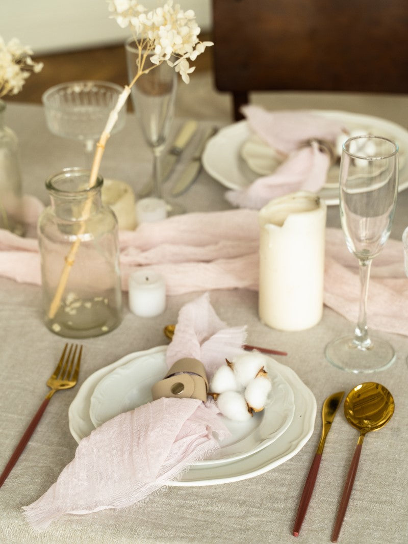 Pink Cheesecloth Wedding and Party Napkins