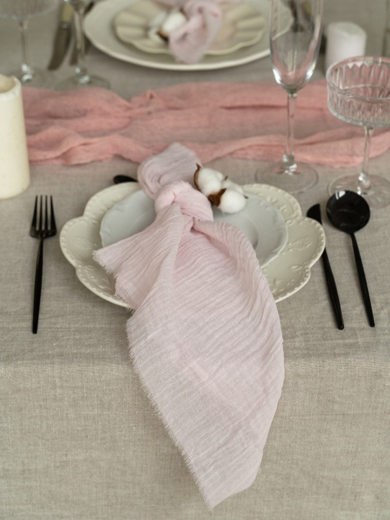 Pink Cheesecloth Wedding and Party Napkins
