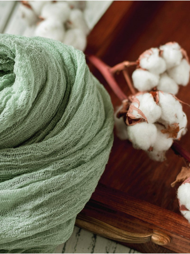 Sage Green Cheesecloth Table Runner