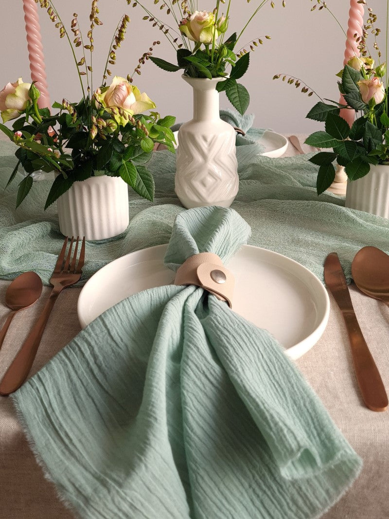 Sage Green Cheesecloth Wedding and Party Napkins