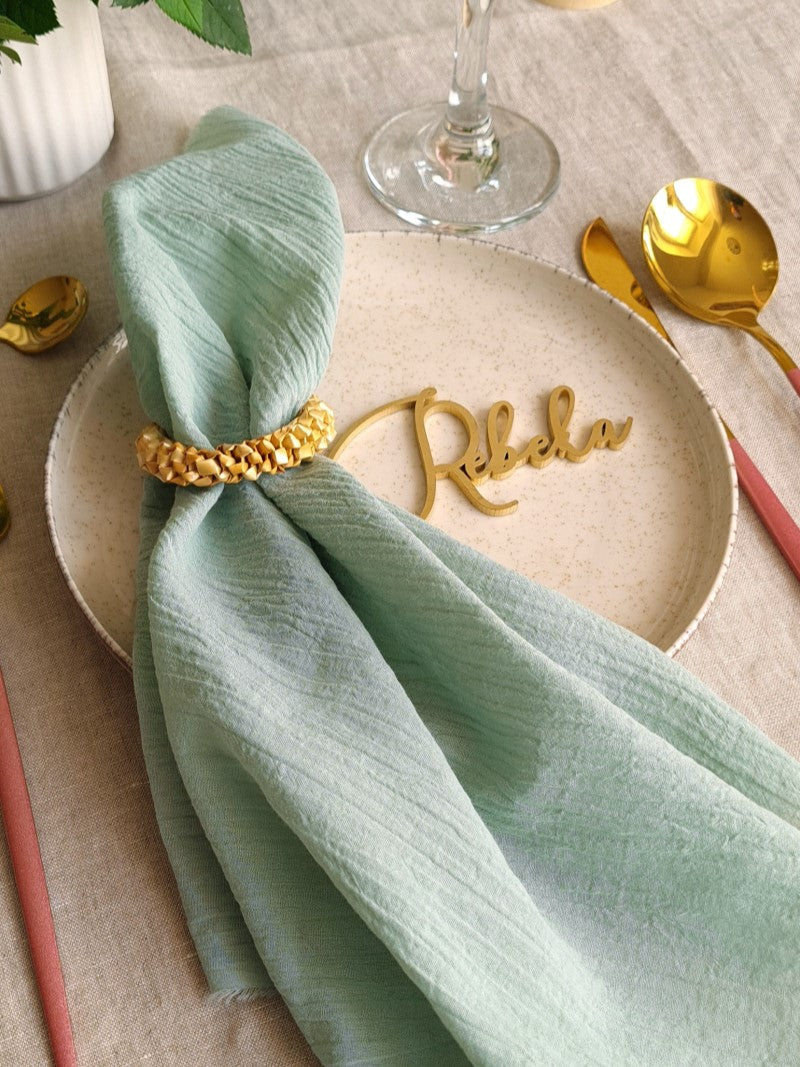Sage Green Cheesecloth Wedding and Party Napkins
