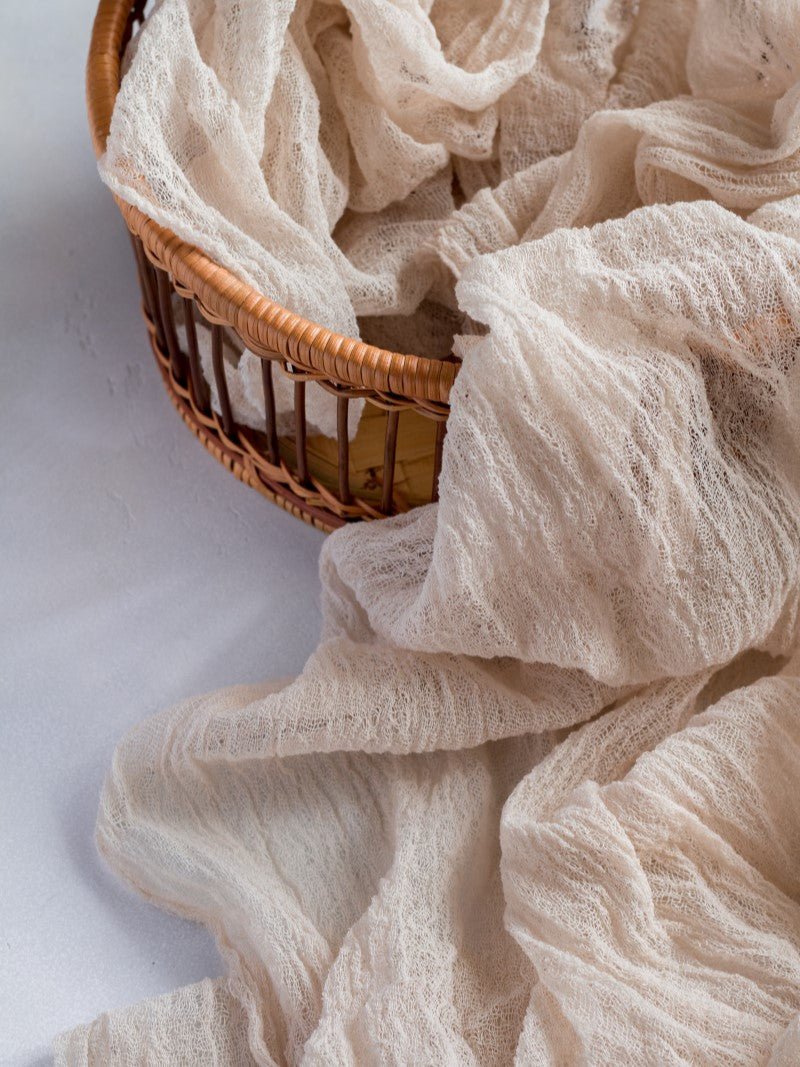 Sand Cheesecloth Table Runner