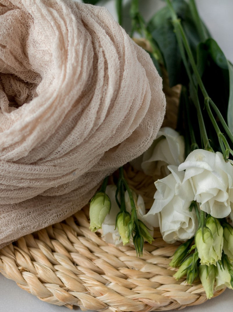 Sand Cheesecloth Table Runner